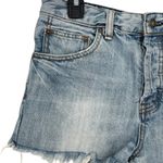 Free People Uptown Rock Denim High Waist Raw Hem Shorts in Camp Waist 28 Photo 1