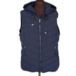 Ralph Lauren Lauren  Hooded Puffer Vest Insulated Jacket Womens Sz L Navy Blue Photo 1