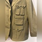NWOT Smythe Surplus Linen Blend Blazer In Army Green Size Large Photo 6