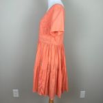 Fads Dress‎ Medium Orange Crinkle Embroidered Short Sleeve A Photo 7