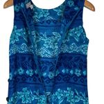 Dress Barn Vintage  Blue Floral Striped Long Dress Women’s Size 12 Summer Vacation Photo 8