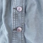 American Eagle size 4 green button up mini skirt western concert country denim Photo 3