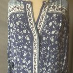 Ann Taylor LOFT Women's M Blue Floral Long Sleeve Romper Jumpsuit Photo 2