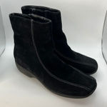 Clarks Black Suede Leather Ankle Boots Wide Width Comfortable Womens 8.5 Photo 0