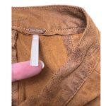 Free People  Brown Faux Suede Ruched Front Camel Mini Skirt Women's Size XS Photo 3