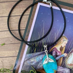 Blue Mohave Turquoise Whale Tail Necklace Blue Photo 0