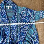 Say What? Say What aztec open front cardigan blue turquoise boho women’s size medium Photo 12