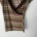 Studio Y Y2k Mocha Chocoloate Brown Geometric Print Cowl Neck Going Out Top Med Photo 3