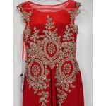 Abby Paris Tulle w/Embroidery Formal Gown Dress Size 2 Red Photo 4