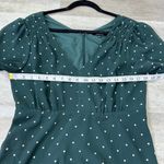 Madewell  Dot Smocked Shoulder Dress in Polka Dot Smoky Spruce size 10 Photo 7