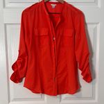 Calvin Klein Orange Button Up Front Pocket Dress Shirt Photo 5
