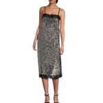 Gianni Bini Lilly Sisto Allegra Sequin LaceTrim Square Neck Spaghetti Strap Slip Midi Dress Photo 1