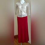 Liz Claiborne Collection Pretty Red Maxi Long Skirt SZ M. Zip On Side Gr… Photo 3