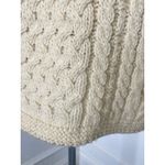 Blarney Woollen Mills Irish Aran Wool Cardigan Sweater Cream Cable Knit Ireland Size L Photo 10