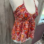 Old Navy  Floral Crinkle Babydoll Halter Top Pink Y2K Beachy Summer Womens Medium Photo 1