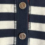 CHAPS Nautical Navy Blue & White Striped Dress with Red @ Button Down. Photo 3