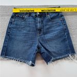 American Eagle Medium Blue Denim Cutoff Raw Hem Mom Short Size 2 Photo 5