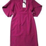 Milly NWT Mila in Berry Italian Cady Butterfly Sleeve Sheath Dress 10 $450 Photo 0