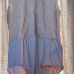 Tahari  Light Pink Lace Semi Sheer Coquette Bodysuit Size Medium Photo 0