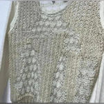 BKE  Cream Tan Open Knit Wool Blend Pullover Sweater Womens Size XL Photo 5
