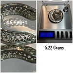 925 Sterling Silver Lace Filigree Heart Hoop Earrings Photo 4