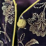 Norton Mcnaughton Burgundy Velour Gold Embroidery Accent Button Blazer, Size 8 Photo 5