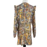 Anthropologie Bohemian Western Ruffle Lace Up Paisley Long Sleeve Dress Size 8 Photo 6