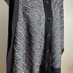 Liz Claiborne Black and White Patterned Poncho Photo 2