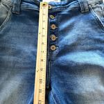 Kancan Sian High Rise Medium Wash Stretchy Button Zip Fringed Flare Jeans 9/28 Blue Photo 7