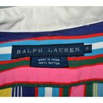 Ralph Lauren Rainbow Stripe Collarless Button Dress Shirt Ladies 8 French Cuffs Photo 8