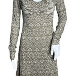 Athleta Dress Womens XXS Gray Brown Hot Creek Burnout Ruched Casual Commute Photo 0