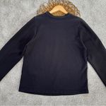 ZARA  Buttoned Sweatshirt Black Crew Neck Long Sleeve Size M Photo 7