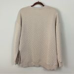 Z Supply  Quilted V Neck Weekender Oversized Sweatshirt in‎ Almond Size Medium Photo 9