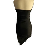 SheIn  Strapless Bodycon Dress Black Ruched Mini XS Photo 5