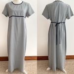 Motherhood Maternity  M Navy Blue & White Modest Maxi Dress Tie Back Photo 1
