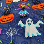 Peaches Uniforms Halloween Scrub Top Blue Size 2X Photo 4
