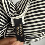Nip Tuck Swim One Piece Ruched Swimsuit Black White Striped Size 10 Photo 3