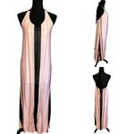 PilyQ Pink Black Striped Glitter Maxi Halter Dress MEDIUM /LARGE Beach Faith NEW Photo 8