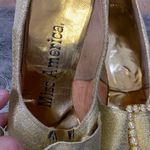 Vintage 50’s/60’s Miss America Gold Heels with Rhinestone Buckles Size 7.5 Photo 7
