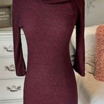 No Boundaries Sweater Dress Burgundy Wine Comfy Stretchy Form Fitting Fits Small Medium Mini Photo 6