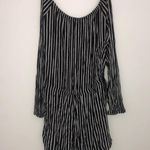 Forever 21 Black & White Off the Shoulder Striped Romper Photo 2