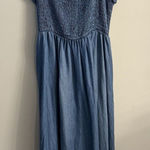 Miami For Francesca’s Chambray Smocked‎ Tie Dress Size S Blue Photo 0