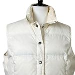 Lands' End Quilted Puffer Vest Button Front Collar Solid White Women's Size Large Photo 4