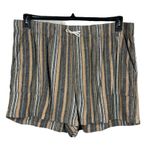 Lucky Brand X-Large Shorts Striped Linen Blend Pull-On Pocket Drawstring Hi-Rise Photo 0