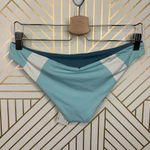 l*space L* Johnny Classic Bikini Bottom in Teal Blue and White Size US Large Photo 3