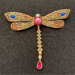 Joan Rivers Plique a Jour Articulated Dragonfly enamel & rhinestone brooch Pink Photo 0