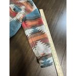 LA MIEL Women S Southwest Aztec Flannel Blanket Jacket Shacket Rust & Turquoise Photo 4