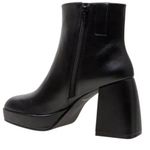 Lisa Vicky Nifty Block Heeled Bootie Side Zip Black Leather Size 6 Photo 1