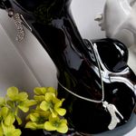 Silver High Heel Shoes Crystal Necklace Set Photo 3