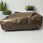 Coach Metallic Bronze Leather Buckle Shoulder Bag Satchel Handbag Purse Photo 7